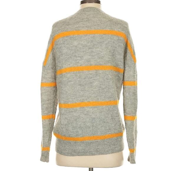 MSCH Copenhagen Femme Alpaca Stripe Crewneck Sweater Gray Orange S - Picture 5 of 11